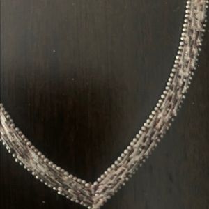 Sterling Silver Braided V Necklace